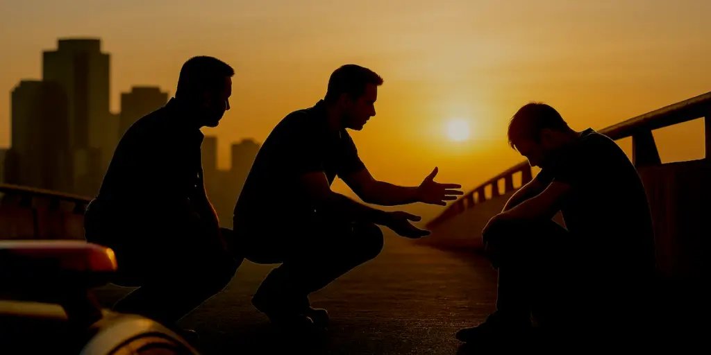 CRT providing crisis support to suicidal subject on bridge